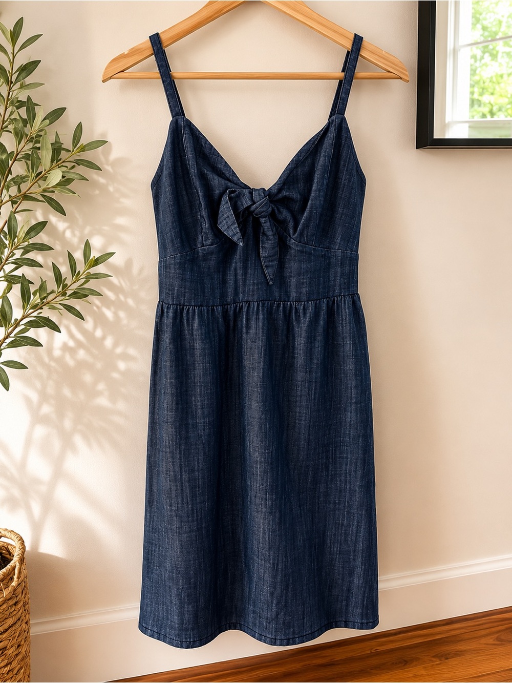 Tommy Bahama Navy Tie-Front Midi Dress